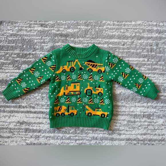 Rocksic Other - Vintage Kids construction truck knitted sweater